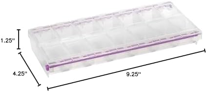 Craft Mates Bead Organizer and Plastic Storage Containers for Crafts, Buttons, Pins and More, 14 Locking Compartments, 2XL, Clear Lids