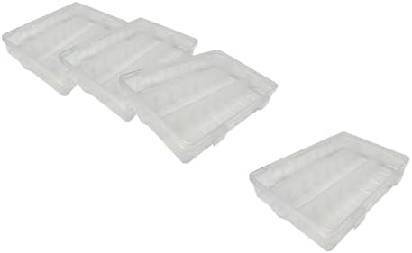 4-Pack Clear Plastic Artist's Art Supply Storage Sketching Pencil Case, Large Capacity Charcoal Pencil Organizer Box with Compartments for Sketching and Drawing Tools.