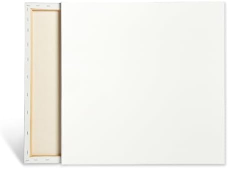 KINGART 809-2 Stretched White Canvas for Painting, 20 x 20 Inch, Pack of 2