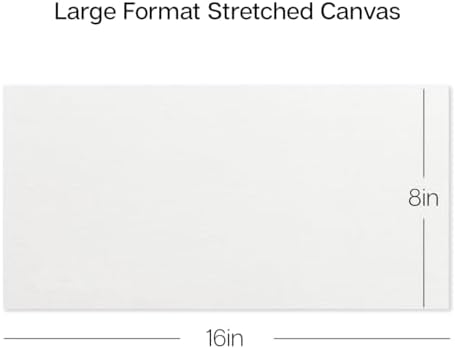KINGART 850-6 Stretched White Canvas for Painting, 8 x 16 Inch, Pack of 6