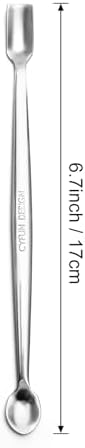 Briartw 5 Pcs Stainless Steel Craft Spoon | Mess-Free Crafting with Dual-Shaped Spoons for Glitter, Embossing Powders, Sequins & Small Embellishments | Silver | 6.7inch Length
