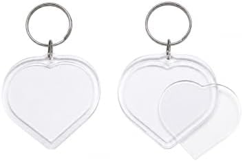 6 Pack Blank Photo Keychain, 2.16 x 1.5 Inch Acrylic Personalized Keychains for DIY Craft Making