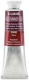 Lukas 1862 Professional German Oil Paint, Alizarin Crimson 37 mL - w/Beeswax & Non-Yellowing Sunflower Oil, Short Drying Time, Smooth, Outstanding Lightfastness