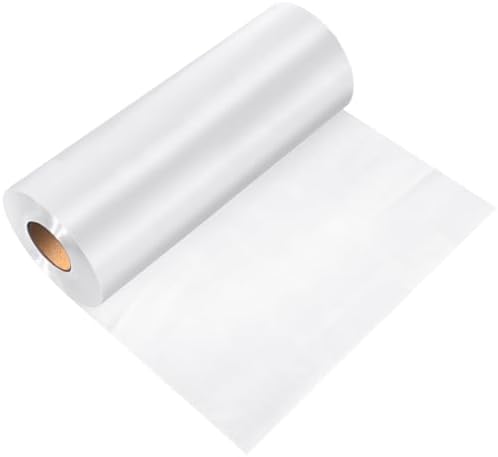 Peryiter 1 Roll 12"x100 yd Clear Wash Away Water Soluble Embroidery Stabilizer 25μM Topping Film Stabilizer for Embroidery Lightweight Sewing Stabilizers for Hand Sewing Machine