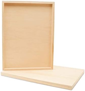 Wood Canvas 11 x 17 x 3/4-inch, Pack of 2 Wooden Sign Blanks with Frame, Wood Cradled Panels for Crafts & Home Decor, by Woodpeckers
