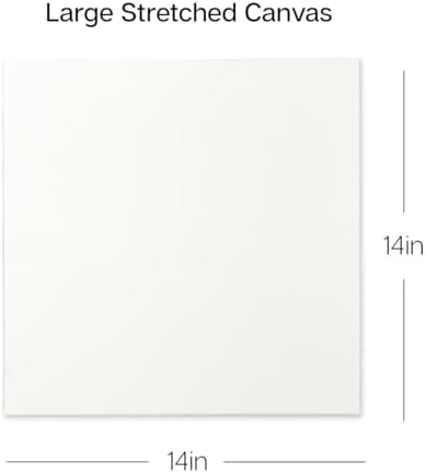 KINGART 840-6 Stretched White Canvas for Painting, 14 x 14 Inch, Pack of 6