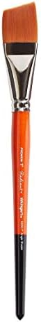 KINGART Premium Radiant 6400-1 Angular Shader Series Artist Brush, Synthetic Taklon Hair, Short Handle, for Acrylic, Oil and Watercolor Painting, Size 1 Inch