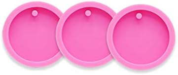 3pc 2in Circle with Hole Blank Keychain Resin Crafting Silicone Mold Crafts Epoxy Resin Art DIY with 10PC Key Ring(DY0079+DY0079+DY0079)