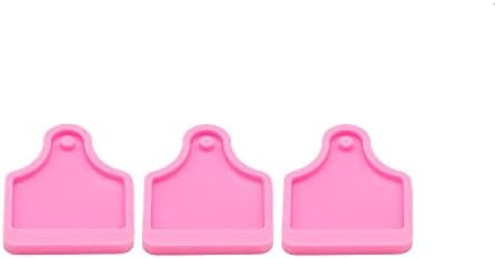 3pc Shiny Cow Tag Resin Silicone Mold Make Keychain Art DIY Handmade Charms Mold with 10PC Key Ring(DY0114+DY0114+DY0114)