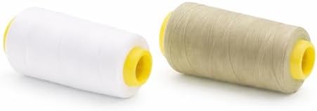 Mandala Crafts White Beige Mercerized Cotton Thread for Sewing Quilting