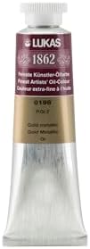 Lukas 1862 Professional German Oil Paint, Gold Metallic 37 mL - w/Beeswax & Non-Yellowing Sunflower Oil, Short Drying Time, Smooth, Outstanding Lightfastness
