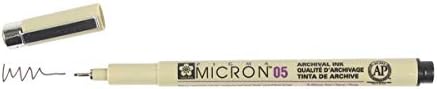 SAKURA PIGMA MICRON 05 FINELINER PEN, 0.45MM LINE WIDTH, PACK OF 2 (Black)