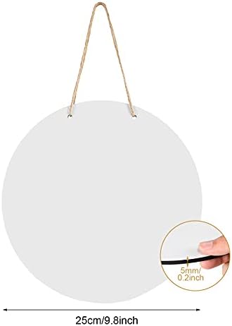 Jetec 1 Piece DIY Door Decor Sublimation Blank Wooden Door Hanger Unfinished Blank Sign Wood Circles for Crafts, Painting, Halloween, Christmas Decor