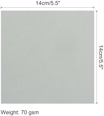 MECCANIXITY 50 Sheet Origami Paper Double Sided Light Gray 5.5 x 5.5 Inch Square Sheet for Art Craft Project, Beginners, Gifts Decor