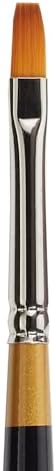 KINGART Premium Original Gold 9300-4 Flat Shader Series Artist Brush, Golden Taklon Synthetic Hair, Short Handle, for Acrylic, Watercolor, Oil and Gouache Painting, Size 4