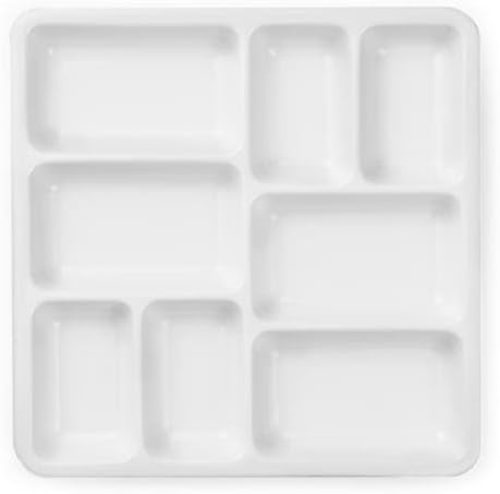 MEEDEN Ceramic Watercolor Paint Palette: 8-Well Artist Mixing Tray 7x7