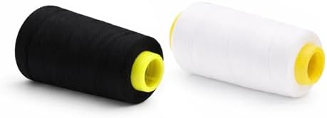 Mandala Crafts Black White Mercerized Cotton Thread for Sewing Quilting