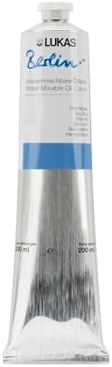 LUKAS Berlin Oil 200 ml – Water Mixable Oil Paint in Premium Quality – Sky Blue