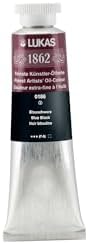 Lukas 1862 Professional German Oil Paint, Blue Black 37 mL - w/Beeswax & Non-Yellowing Sunflower Oil, Short Drying Time, Smooth, Outstanding Lightfastness
