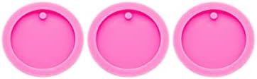 3pc 1.5in Circle with Hole Blank Keychain Resin Crafting Silicone Mold Crafts Epoxy with 10PC Key Ring(DY0260+DY0260+DY0260)
