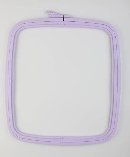 Nurge Square Embroidery Hoop - Plastic Cross Stitch Frame for Needlepoint & Embroidery - Adjustable Craft Hoop - Lilac - No:4 (Large)