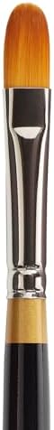 KINGART Premium Original Gold 9500-10 Filbert Series Artist Brush, Golden Taklon Synthetic Hair, Short Handle, for Acrylic, Watercolor, Oil and Gouache Painting, Size 10