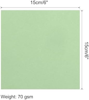 MECCANIXITY 50 Sheets Origami Paper Double Sided Light Green 6x6 Inch Square Sheet for Art Craft Project, Beginners, Gifts Decor