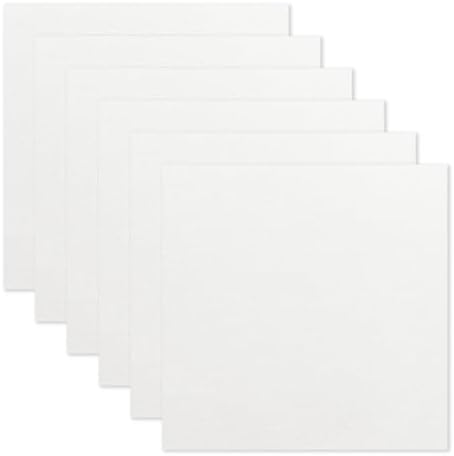 KINGART 840-6 Stretched White Canvas for Painting, 14 x 14 Inch, Pack of 6