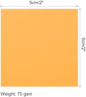 MECCANIXITY 50 Sheet Origami Paper Double Sided Fluorescent Orange 2x2 Inch Square Sheet for Art Craft Project, Beginners, Gifts Decor
