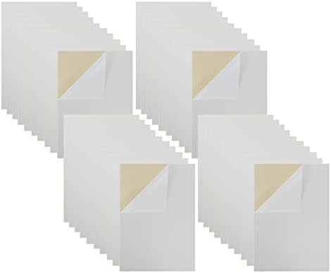 Mesheshe 40PCS Self Adhesive Felt, DIY Self Adhesive Fabric for Art & Crafts, Peel and Stick Felt for Drawer/Jewelry Box Felt Liner, A4 Size (8.3" x 11.8", White)