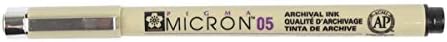 SAKURA PIGMA MICRON 05 FINELINER PEN, 0.45MM LINE WIDTH, PACK OF 2 (Black)