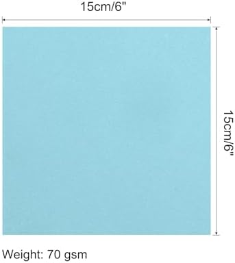MECCANIXITY 50 Sheets Origami Paper Double Sided Light Blue 6x6 Inch Square Sheet for Art Craft Project, Beginners, Gifts Decor
