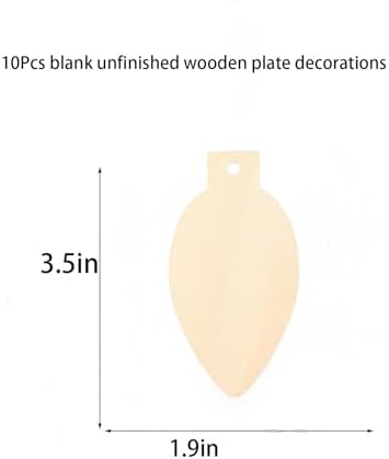 Wooden Christmas Bell Ornament, 10pcs Blank Wood Ornaments, 3.5x1.9x0.12in Used for Painting and Decoration DIY Technology, Hanging skrnrhrery