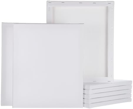 MECCANIXITY 8 Pcs Stretched Canvas for Painting, 10 x 12 Inch Blank Artist Boards 4/5 Inch Profile Cotton Canvas Panels for Beginners Professionals,White
