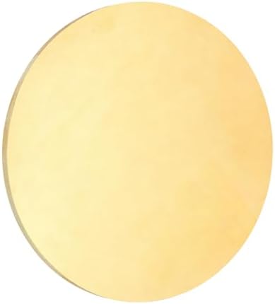 uxcell Brass Round Plate, 0.16"(4mm) Thick 4"(102mm) Dia H65 Brass Round Disc Blank Metal Sheet Copper Circle Disc for Metal Stamping DIY Crafts