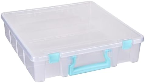ArtBin Super Satchel 1-Compartment Craft Storage Box, Clear | One Open Compartment, 15.2 x 8 x 6.2 Inches, Secure Latches, Stackable, Clear Durable Polypropylene