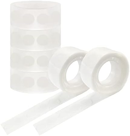HANWER 600 PCS Glue Points Double Sided, Clear Adhesive Dots for Craft Decoration, Balloon Glue Removable Point Sticker Tape