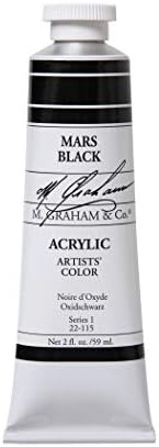 M. Graham 2-Ounce Tube Acrylic Paint, Mars Black
