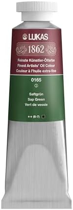 Lukas 1862 Professional German Oil Paint, Sap Green 37 mL - w/Beeswax & Non-Yellowing Sunflower Oil, Short Drying Time, Smooth, Outstanding Lightfastness