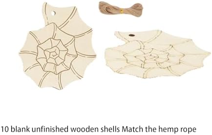 Blank Shells to Decorate, 10pcs Mother's Day Wooden Ornament 3.5x3.1 in Used for Painting and Decoration DIY Technology, Hanging skrnrhrery