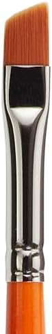KINGART Premium Radiant 6400-1/4 Angular Shader Series Artist Brush, Synthetic Taklon Hair, Short Handle, for Acrylic, Oil and Watercolor Painting, Size 1/4"