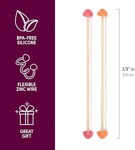Genuine Fred TRIP WIRES, Mushroom Cable Ties, Set of 2, 4" long, Easily bends for holding and bundling, Multipurpose cord organizer for school, home, office, Cottagecore decor
