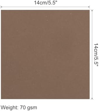 MECCANIXITY 50 Sheet Origami Paper Double Sided Brown 5.5 x 5.5 Inch Square Sheet for Art Craft Project, Beginners, Gifts Decor