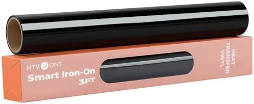 HTVRONT Smart Iron On Vinyl, Black HTV - 13" x 3FT Heat Transfer Vinyl
