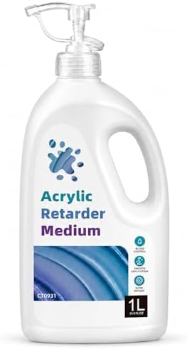 Falling in Art 33.8 Oz Acrylic Paint Retarder Medium, Slow Drying Medium | for Acrylic Paint, Professional Acrylic Fluid Mediums