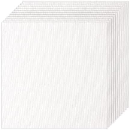 12 PCS White Embroidery Fabric, Pre-Cut Natural Cotton Embroidery Cloth for Embroidery Needlework Garment Craft (9.8 x 9.8 Inch)
