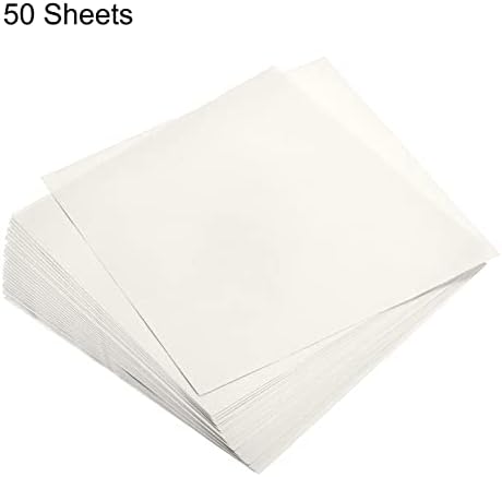MECCANIXITY 50 Sheets Origami Paper Double Sided White 6x6 Inch Square Sheet for Art Craft Project, Beginners, Gifts Decor