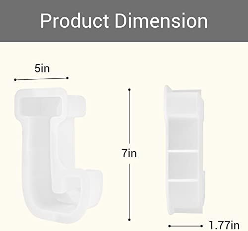 Gartful 7 Inch Large Letter Molds for Resin, 3D J Capital Alphabet Epoxy Resin Mold, A to Z Thick Resin Letter Molds for Making Letters, Word Sign Art, DIY Crafts, Making Cake, Party Home Decor