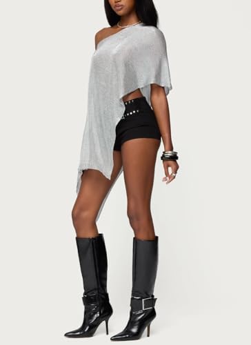 Women Knit Poncho Top Sheer Crochet Shawl Cover Up