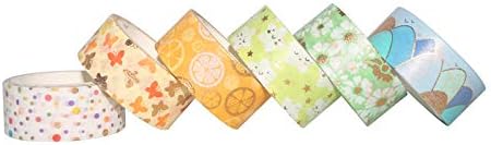 YUBBAEX Floral Gold Washi Tape Set VSCO Foil Masking Tape Decorative for Arts, DIY Crafts, Journal Supplies, Planners, Scrapbook, Card/Gift Wrapping -15mm- (Spring 12 Rolls)